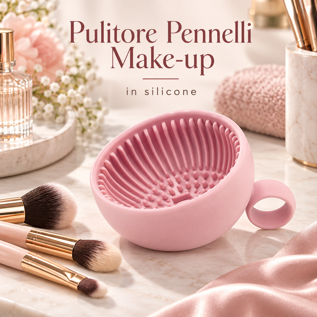 Pulitore Pennelli Make-up in Silicone – Ciotola Detergente