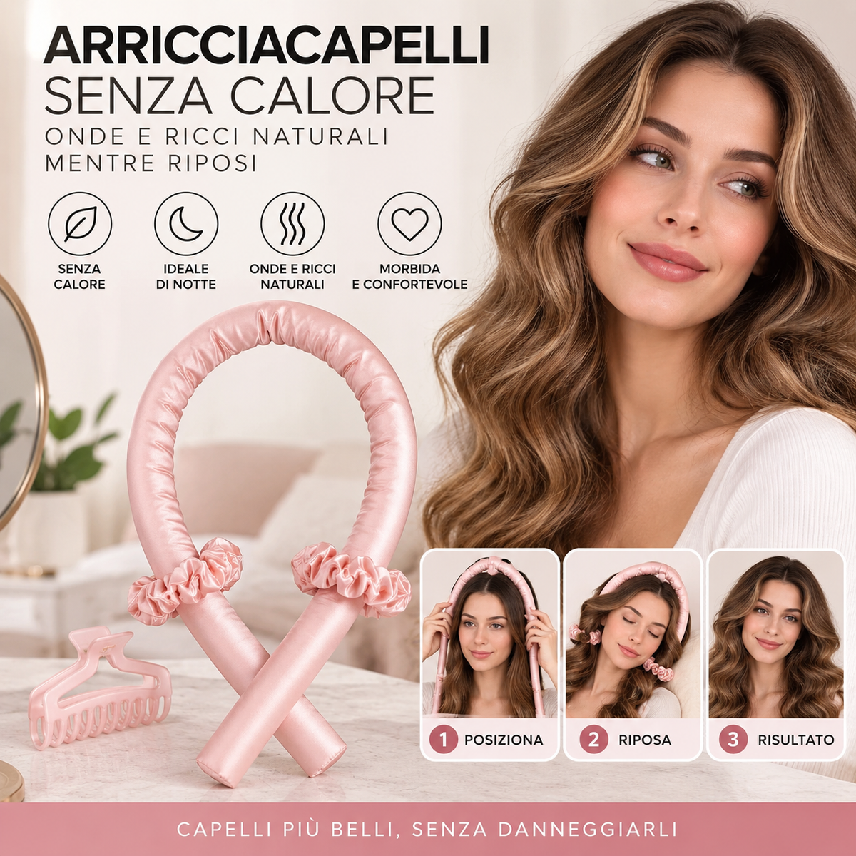 Arricciacapelli Senza Calore – Fascia per Onde e Ricci