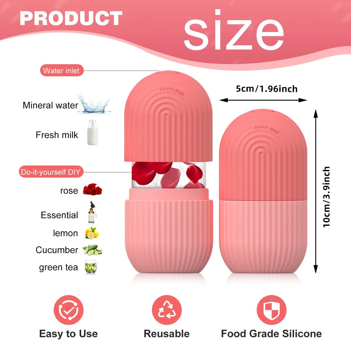 Ice Roller Viso in Silicone – Massaggio Freddo per Skincare