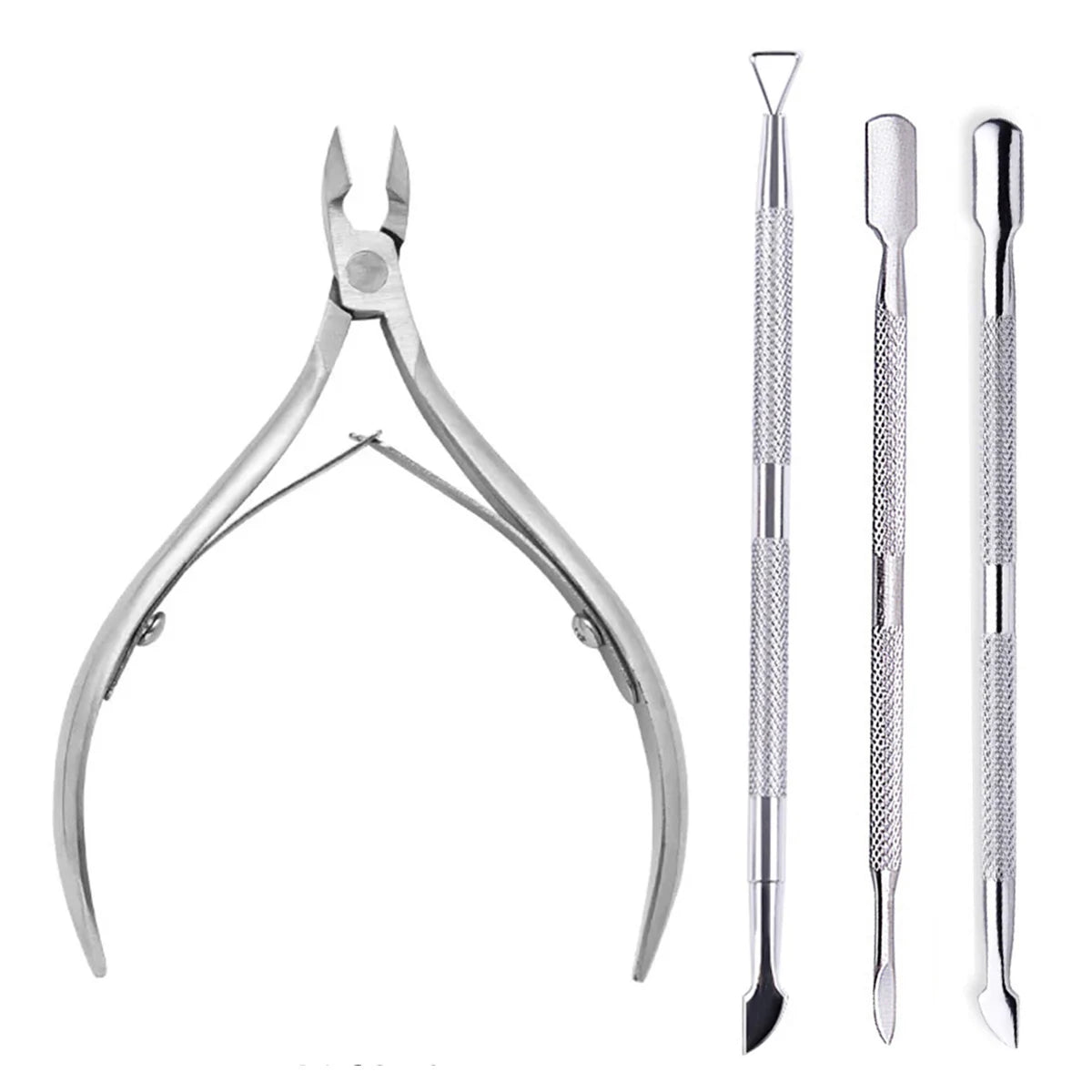 Set Manicure 4 Pezzi in Acciaio – Cura Unghie e Cuticole