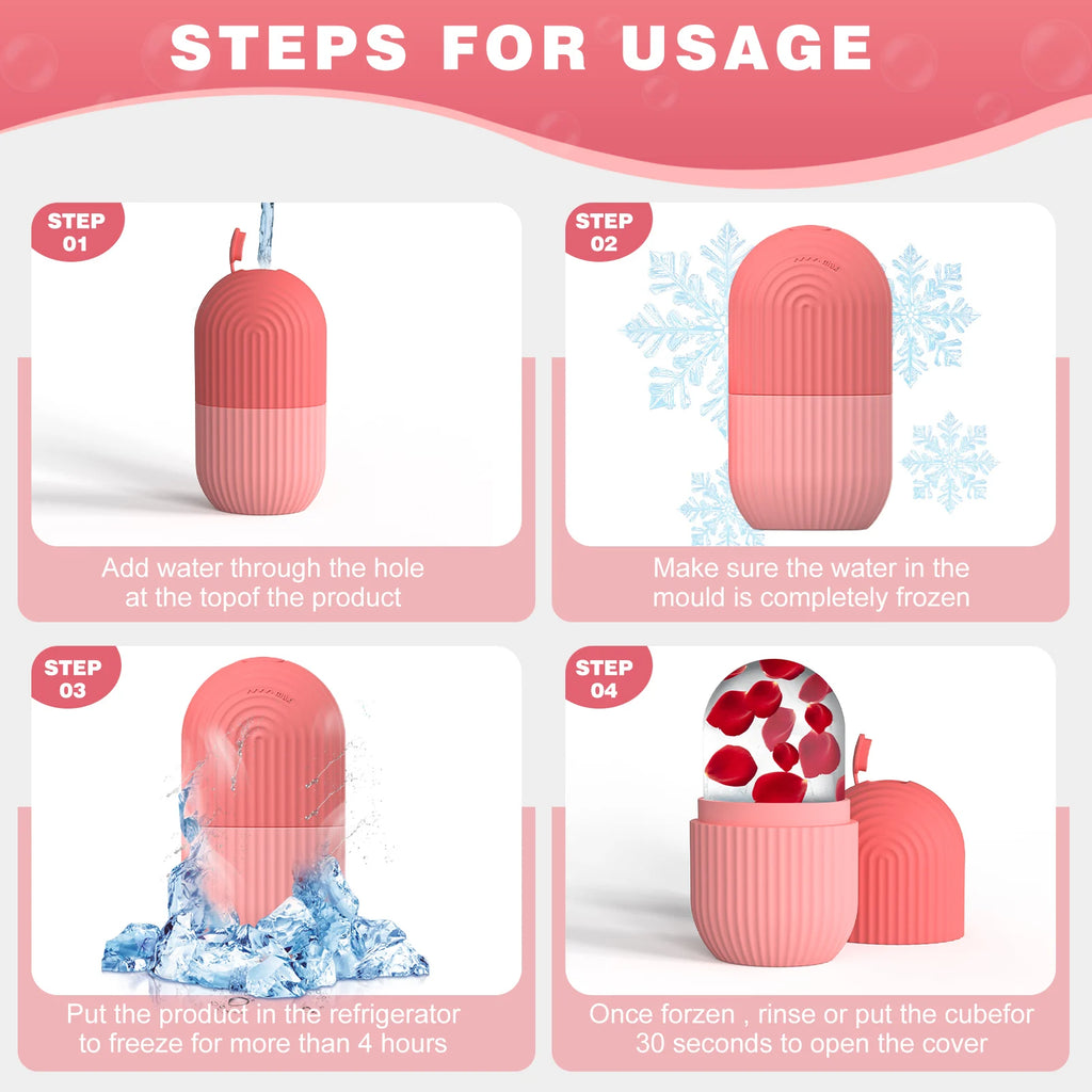 Ice Roller Viso in Silicone – Massaggio Freddo per Skincare
