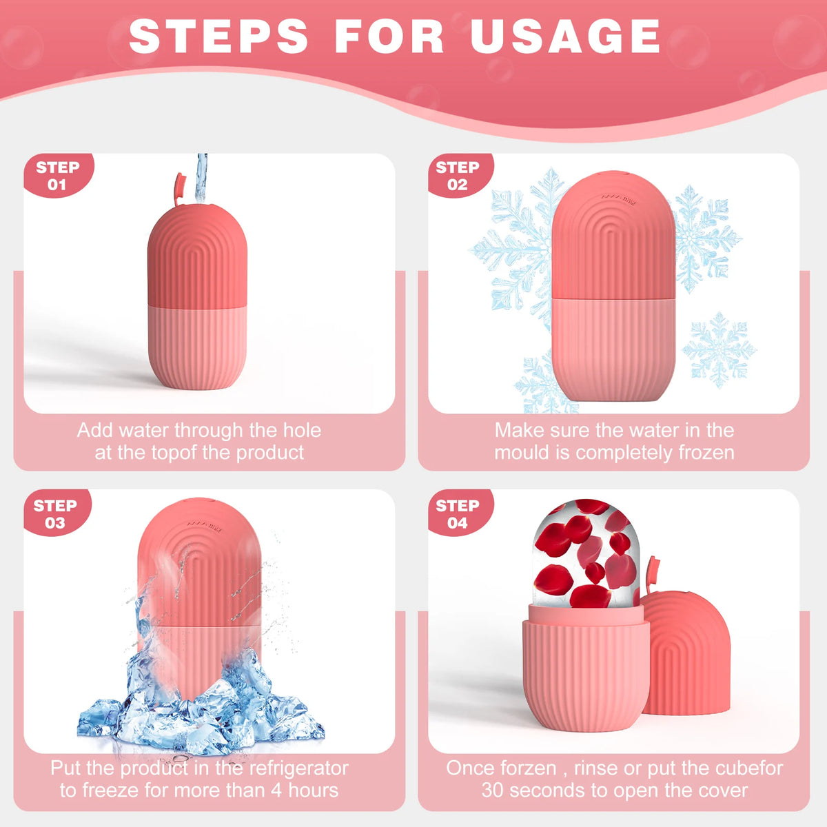 Ice Roller Viso in Silicone – Massaggio Freddo per Skincare